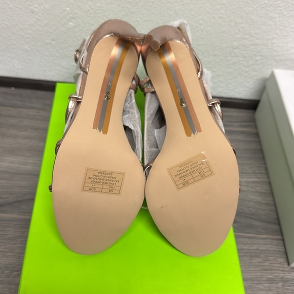 Sam Edelman Sareena Champagne Stiletto Heel Open Toe Ankle Strap Heeled Sandal - Picture 3 of 6